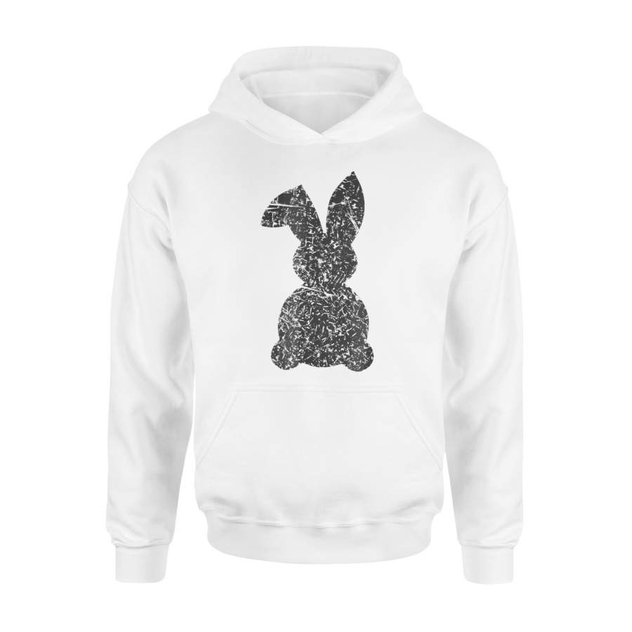 Distressed Vintage Easter Bunny Silhouette Hoodie