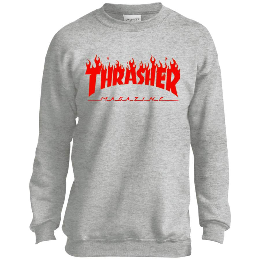 Thrasher Magazine – Skateboarding – Red Design Youth Crewneck Sweatshirt