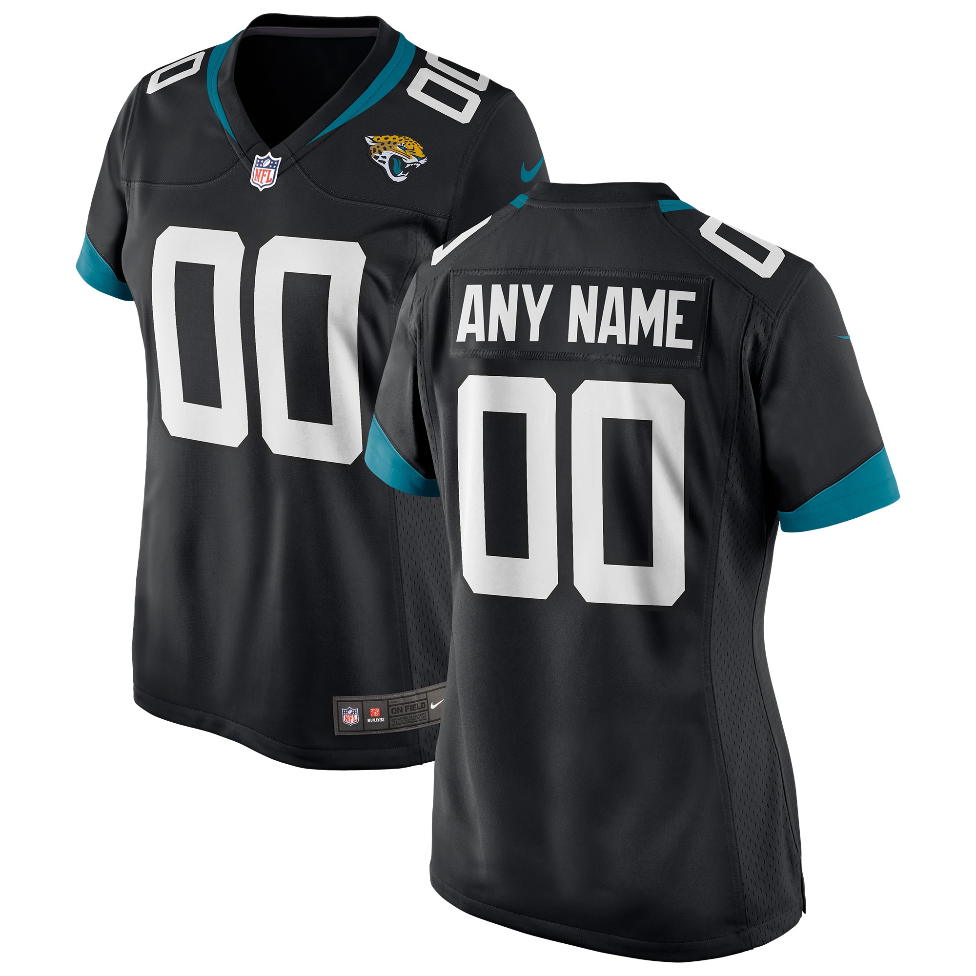 Women’s Black Jacksonville Jaguars Custom Jersey