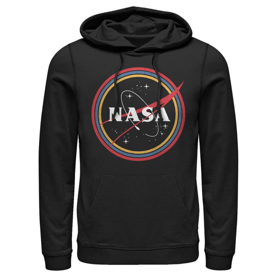 NASA Men’s Galaxy In Rainbow Circles  Lightweight Hoodie