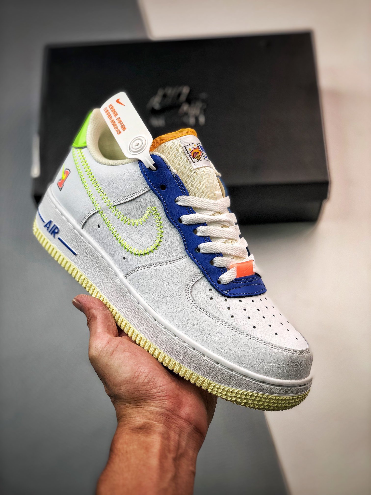 Nike Air Force 1 Low ‘Player One’ WhiteLaser Orange-Ghost Green 5340481