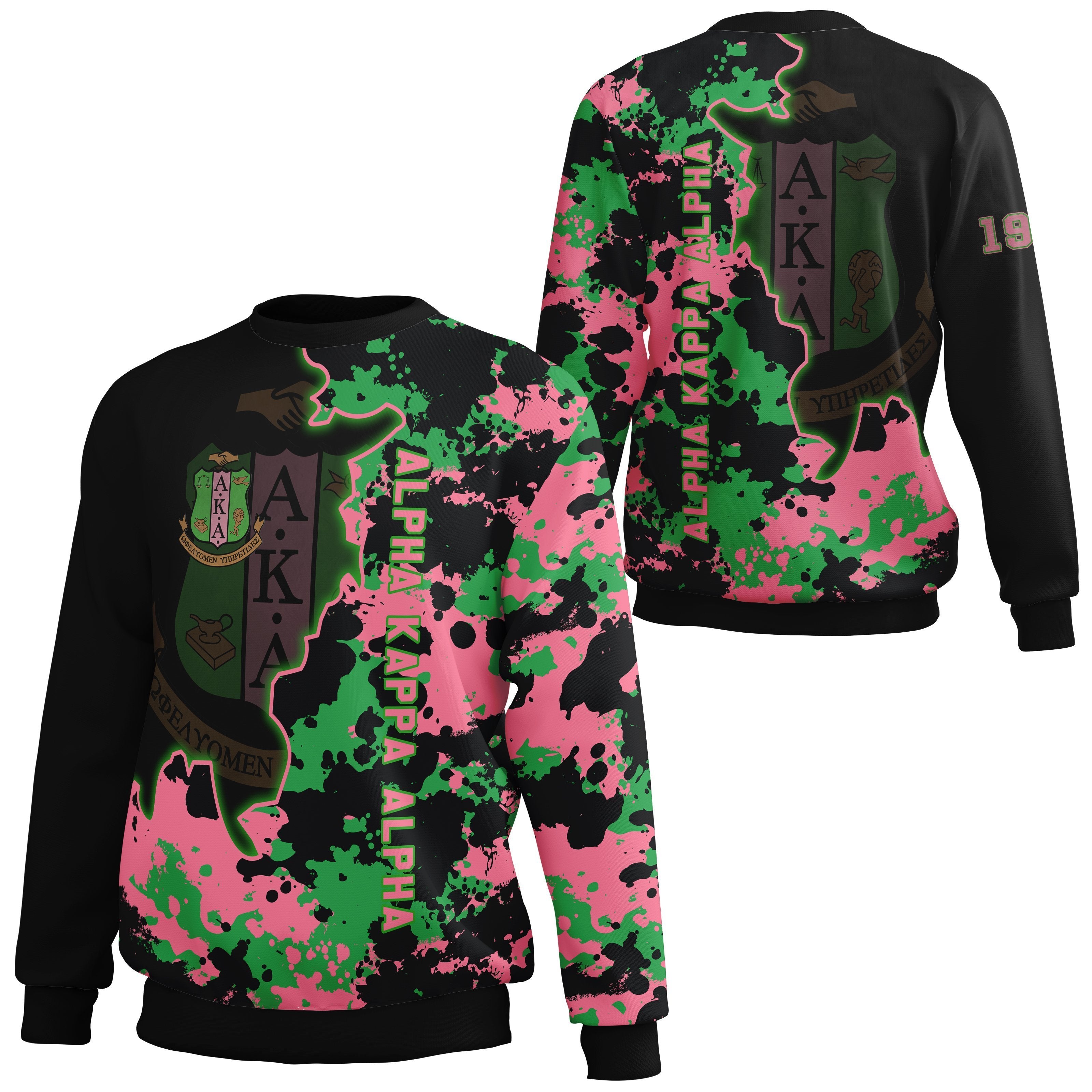 Greek Life Sweatshirt – Alpha Kappa Alpha Camo Sweatshirt – Chad Style J8