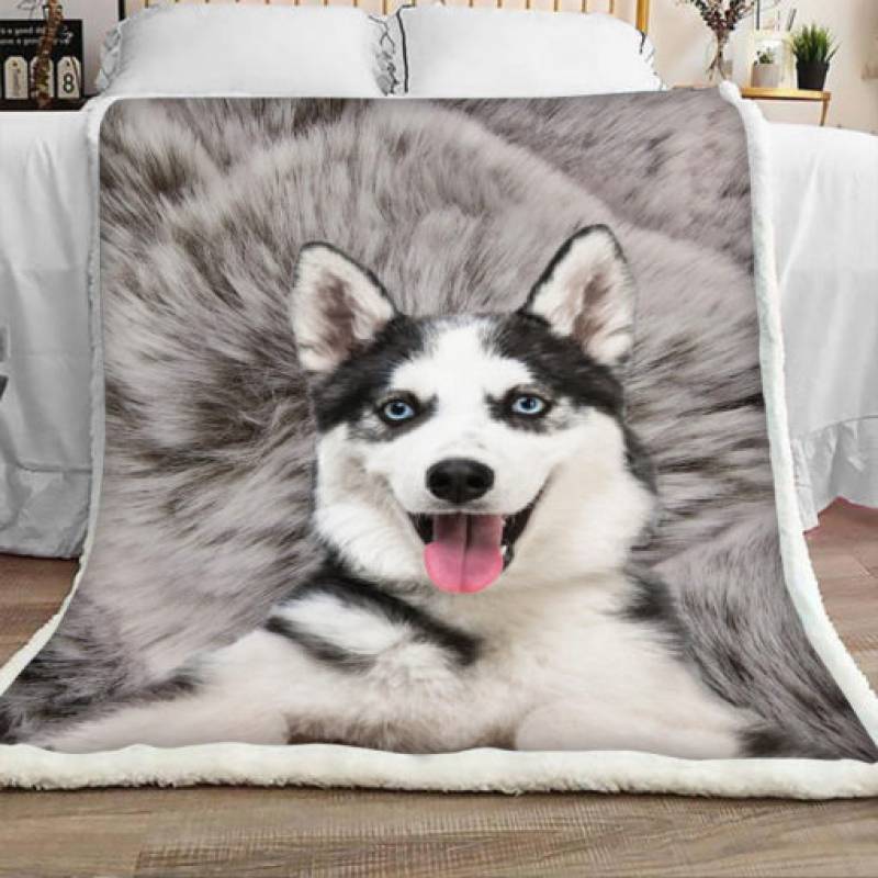 Siberian Husky Dog Sherpa Blanket JR1001 68O52