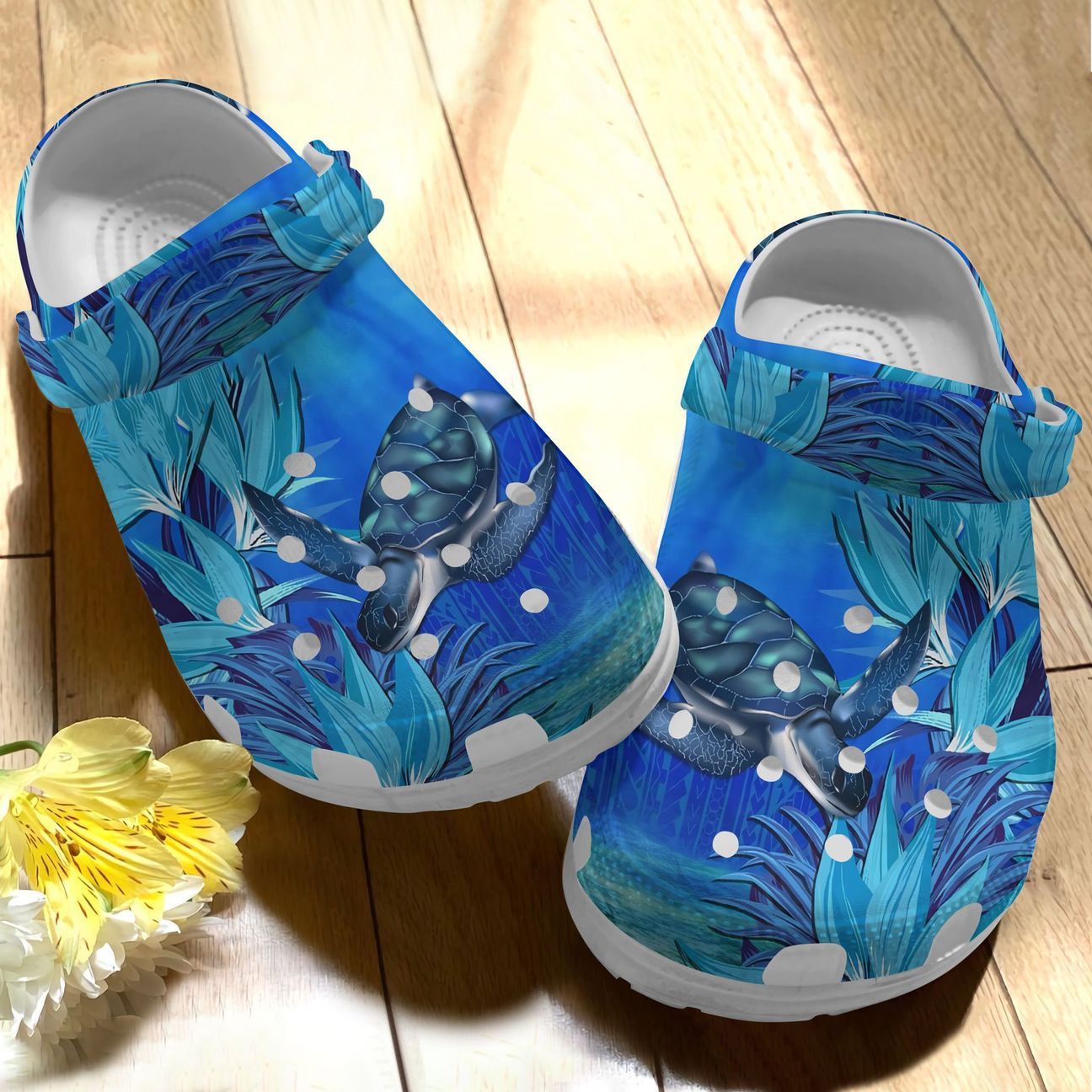 Turtle Personalize Clog, Custom Name, Text, Fashion Style For Women, Men, Kid, Print 3D Beautiful Turtle 12