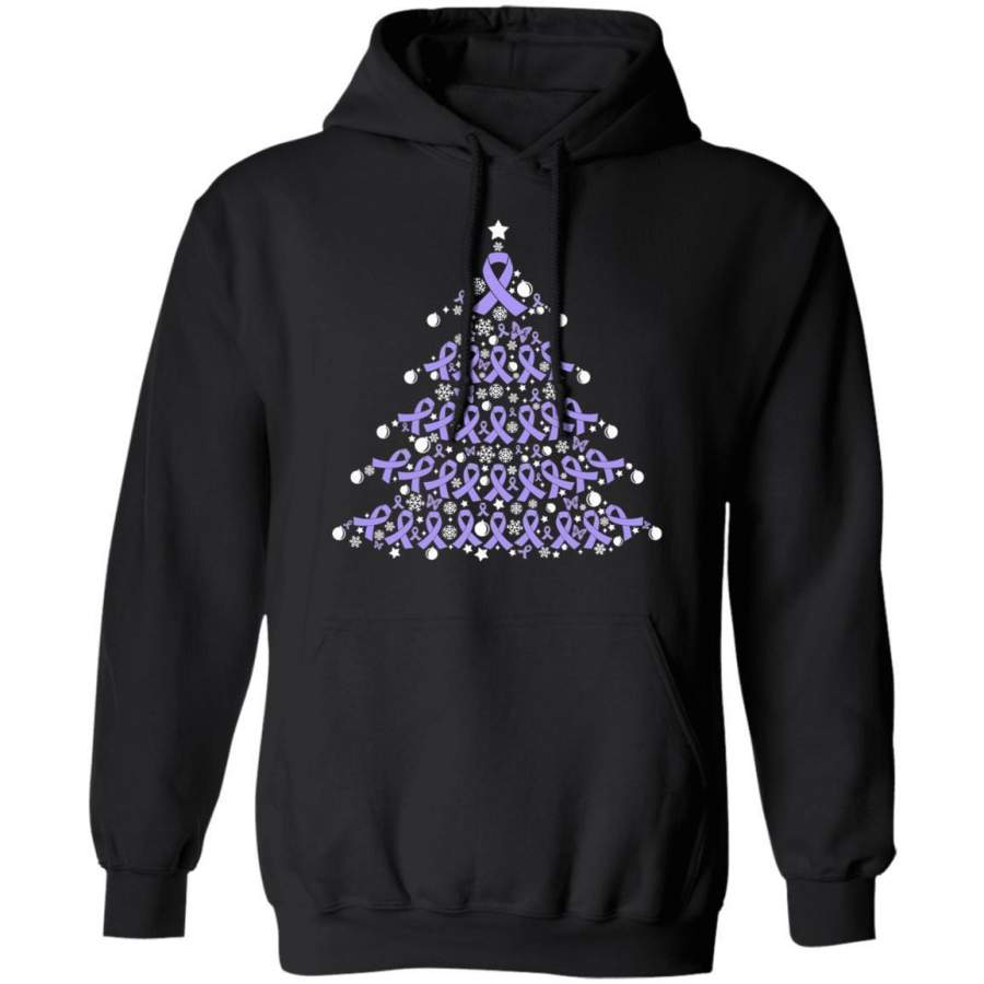 Christmas Hoodie Testicular Cancer Awareness Xmas Tree Hoodie VA12
