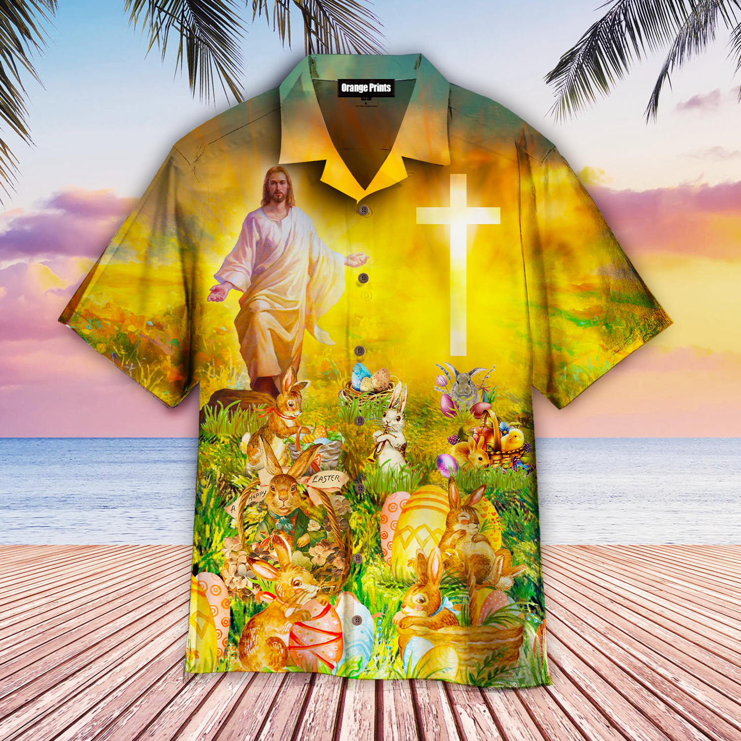 Jesus Christ With Easter Bunny Hawaii Shirt For Men And Women Ha60922