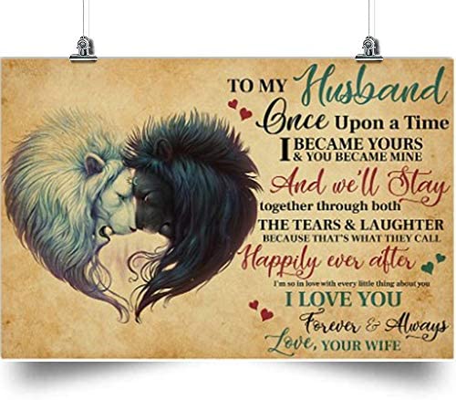 to My Husband Horizontal Poster-I Love You -Wife to Husband-Home Decoration Poster, Wall Poster, Home and Room Decoration, Gifts for Husband, Souvenirs.