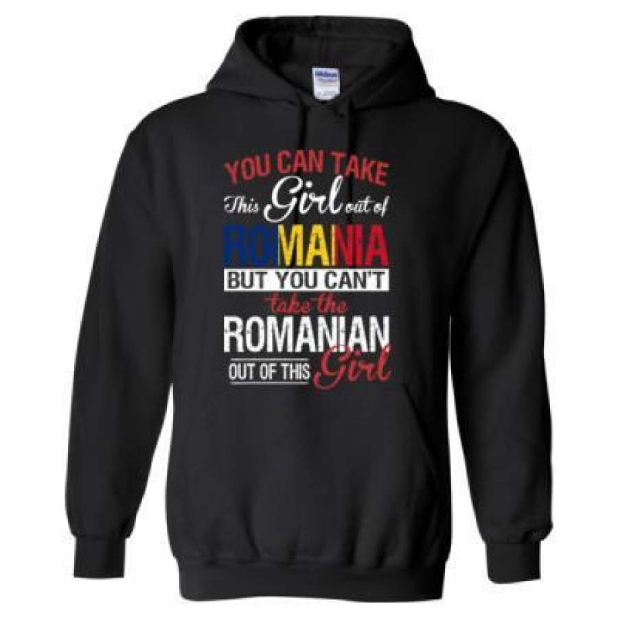 AGR You Can Take The Girl Out Of Romania But You Cannot Take The Romanian Out Of This Girl – Heavy Blend™ Hooded Sweatshirt