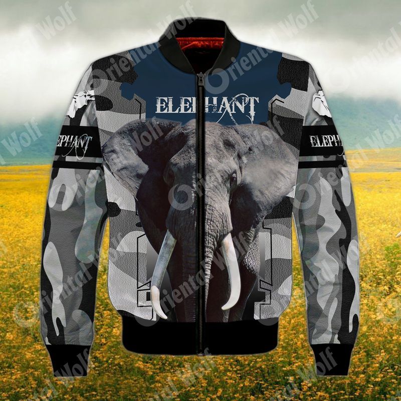 Beautiful Elephant For Elephant Lovers Camo 3D Full Print Bomber