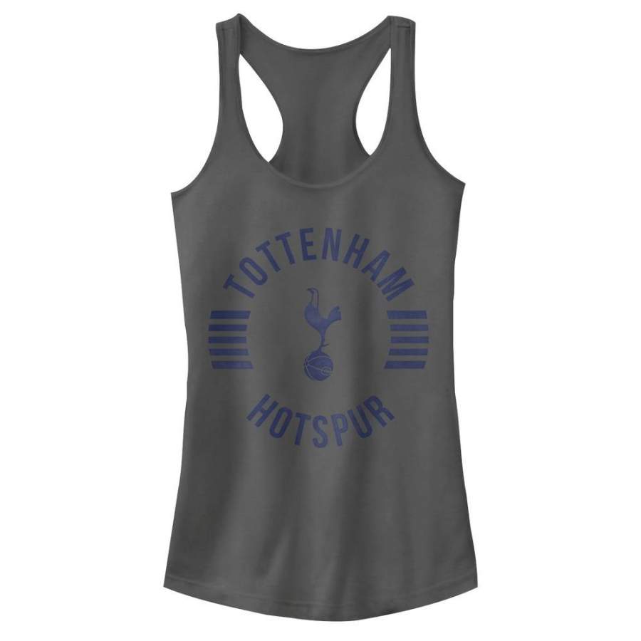 Tottenham Hotspur Football Club Junior’s Team Striped Logo  Racerback Tank Charcoal