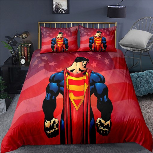 Super Hero Superman 2 Duvet Cover Pillowcase Home Decor 3D Bedding Set 6