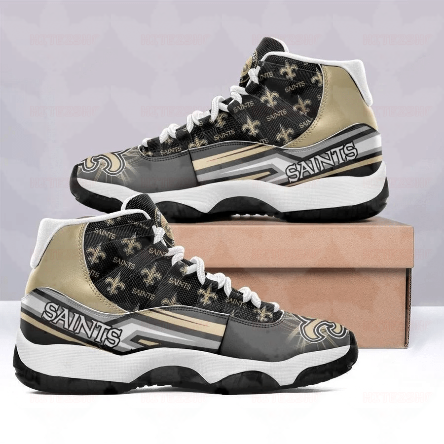 New Orleans Saints Air Jordan 11 Sneakers – High Top Basketball Shoes For Fan Wh23