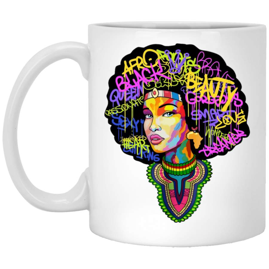 Dashiki Melanin Afro White Mug