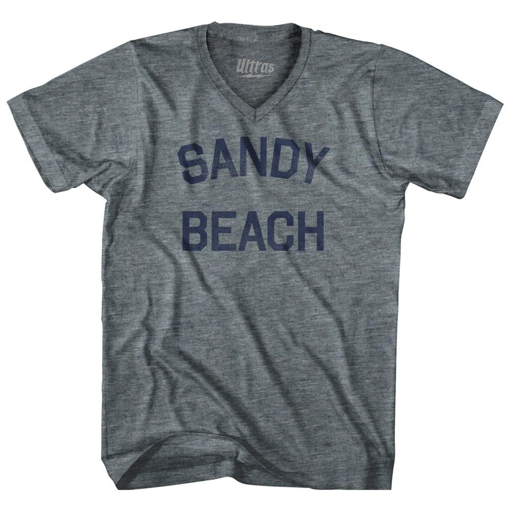 Wyoming Sandy Beach Adult Tri-Blend V-neck Vintage T-shirt