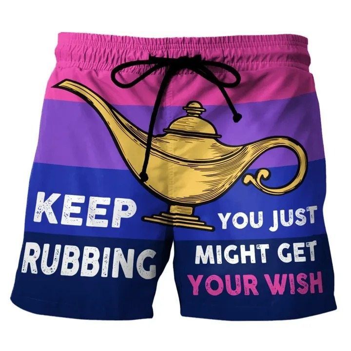 ⚡️Couple- Keep Rubbing – Custom Swim Trunks (Free Shipping)