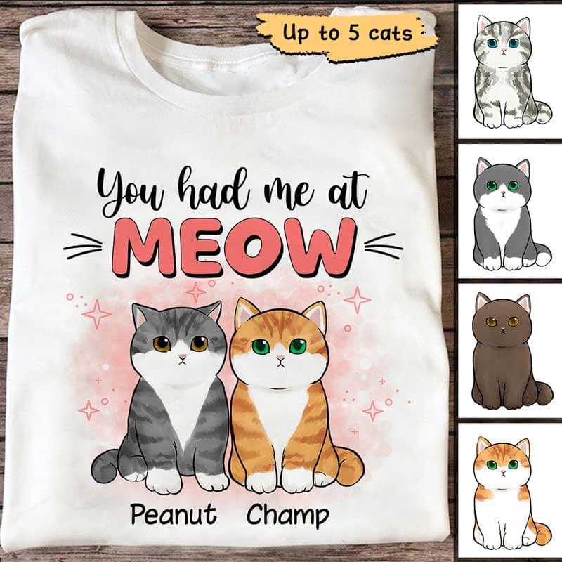 You Had Me At Meow Chubby Cats Personalized Shirt