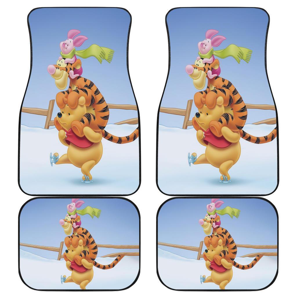 Pooh Friends Playing In Winter Car Floor Mats