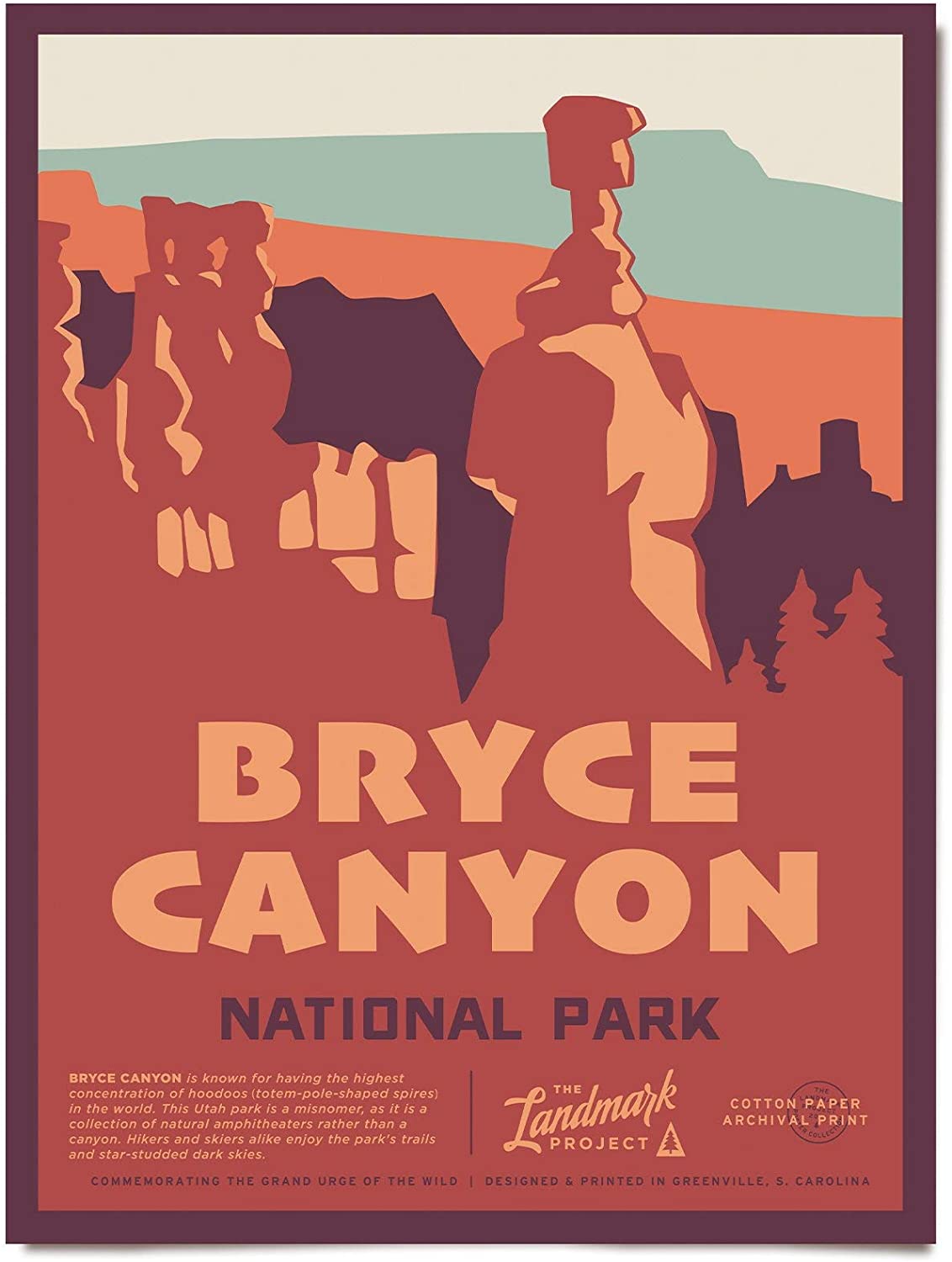 Travel Bryce Canyon National Park Visit To South Utah Poster Art Print      Home Decor Gift For Men Women Family Friend On Birthday Xmas