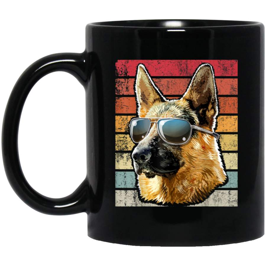 Retro Vintage German Shepherd Shirt German Shepherd Dog Black Mug