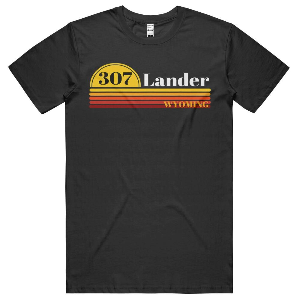 307 Lander Wyoming Vintage Retro Style With Area Code T-shirt