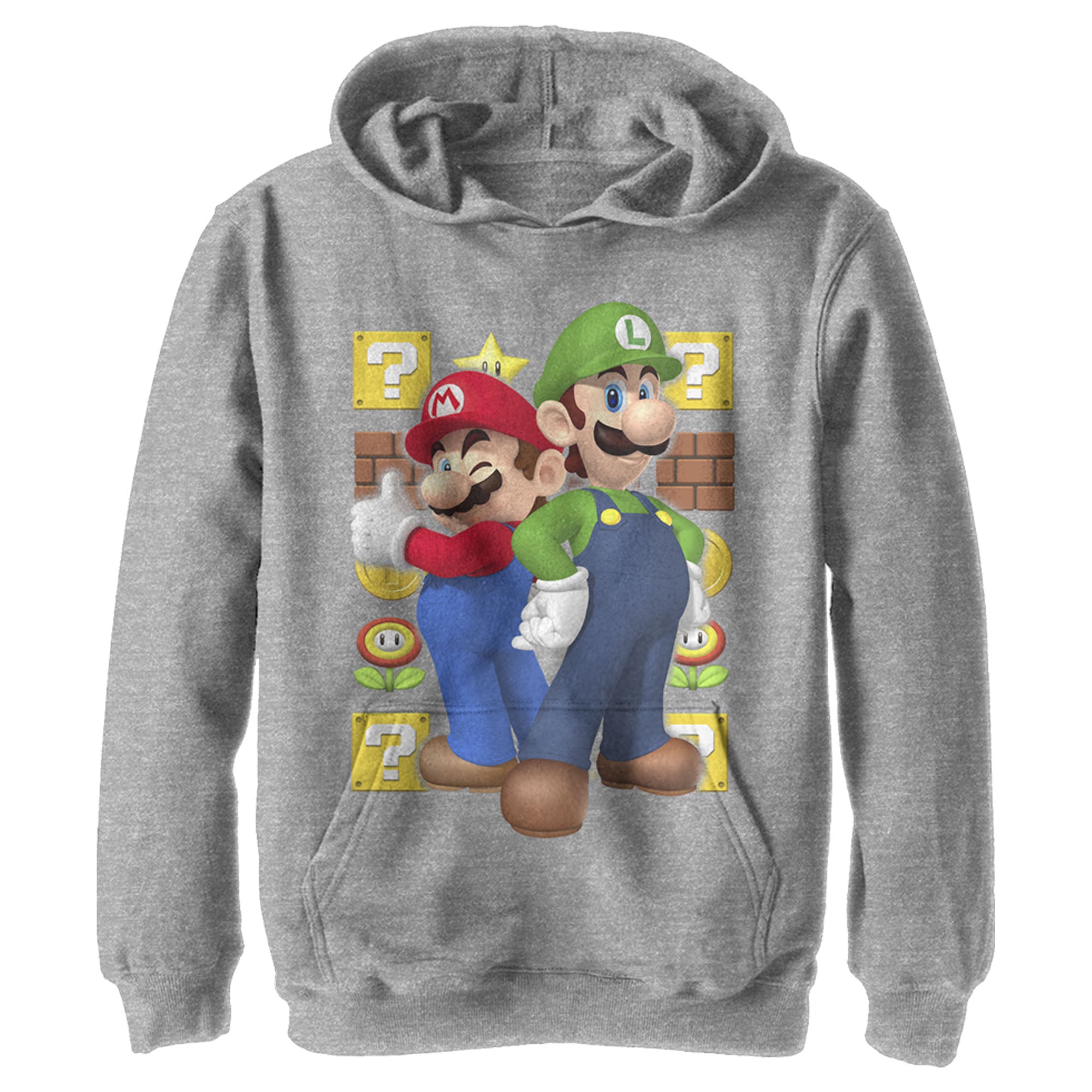 Boy’S Nintendo Mario And Luigi Pull Over Hoodie