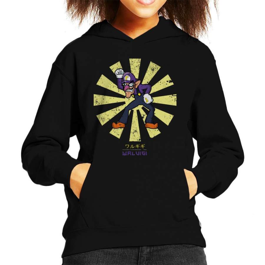 Waluigi Retro Japanese Super Mario Kid’s Hooded Sweatshirt