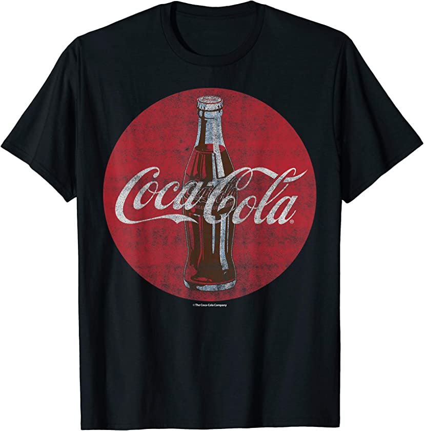 Vintage Retro Bottle Disc Logo Graphic T-Shirt