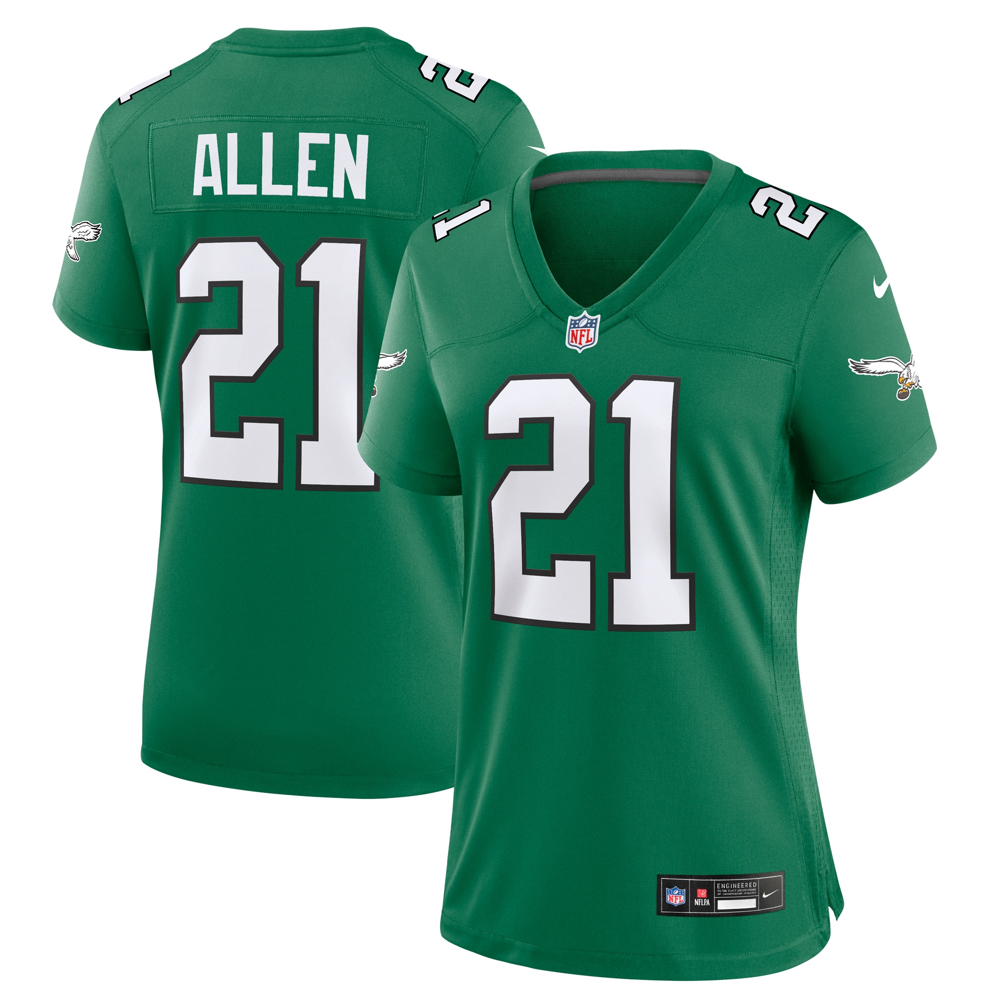 Women’s Philadelphia Eagles Eric Allen Kelly Green Alternate Game Jersey