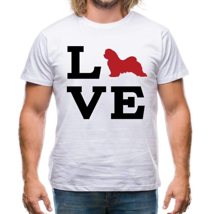 Love Maltese Dog Silhouette Mens T-Shirt