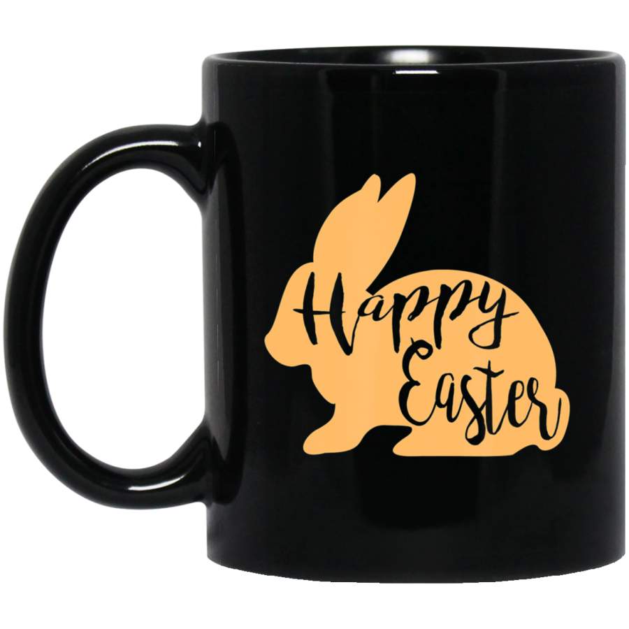 Cute Bunny Happy Easter Women With Meaningful Easter Day 11oz 15oz Black Mug Happy Easter Day Funny Colors Eggs Bunny Ears Peeps Cute