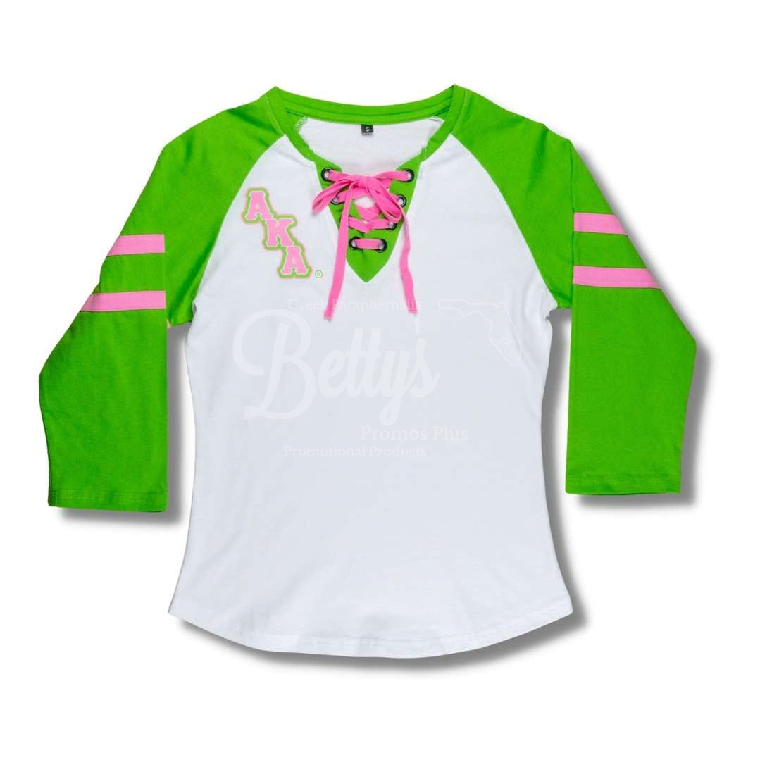 Alpha Kappa Alpha Aka Raglan Sleeve Screen Printed T-Shirt