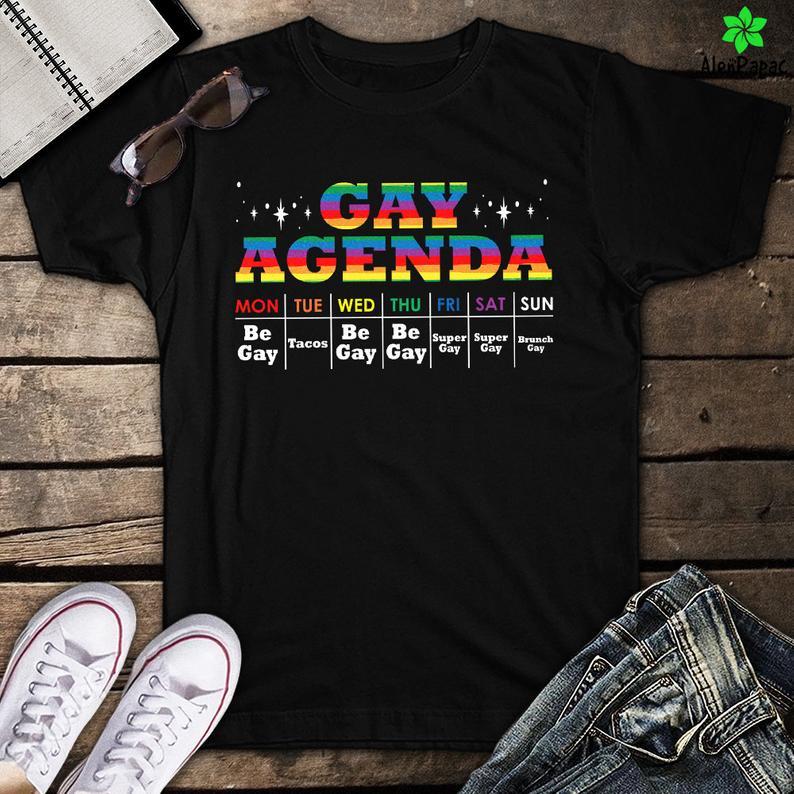 Gay Agenda Gay Rainbow Calendar TShirt Kayli Shop