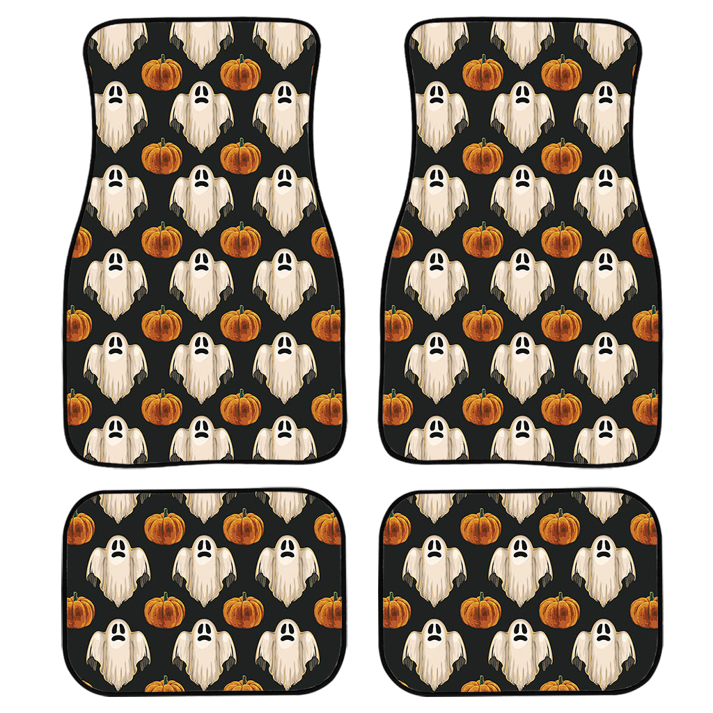 Ghost And Pumpkin Pattern Print Front And Back Car Floor Mats, Front Car Mat