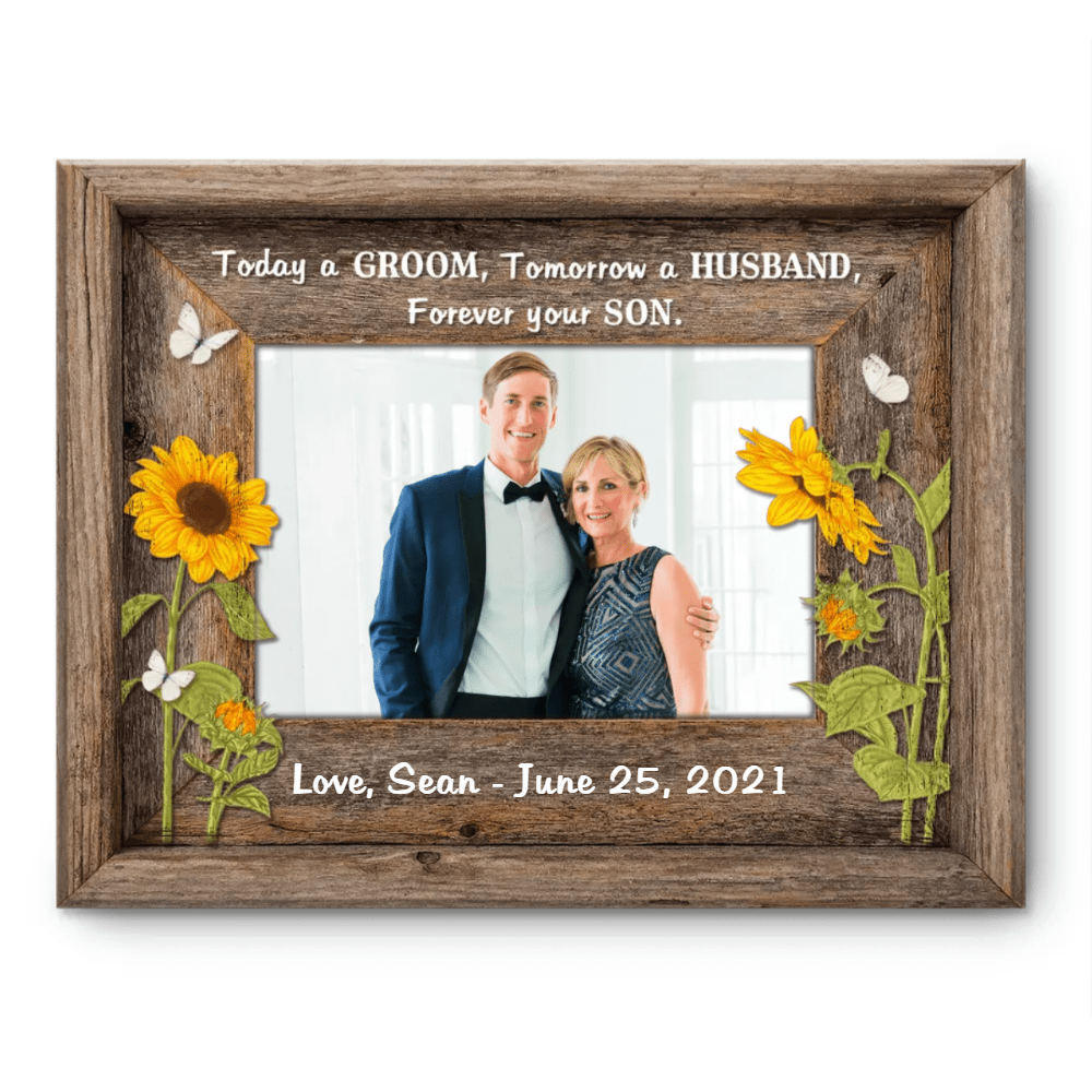 Personalized Mother Of The Groom Photo Canvas, Today A Groom, Forever Your Son Mother Canvas