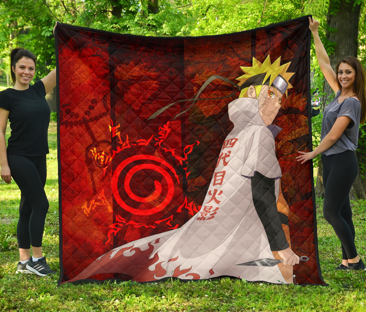 Naruto Anime Naruto Hokage Battle Moments Background Premium Quilt Blanket