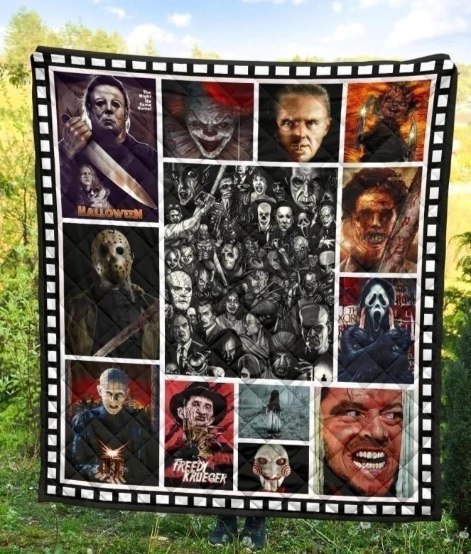 Horror Movies Characters Quilt Blanket For Halloween