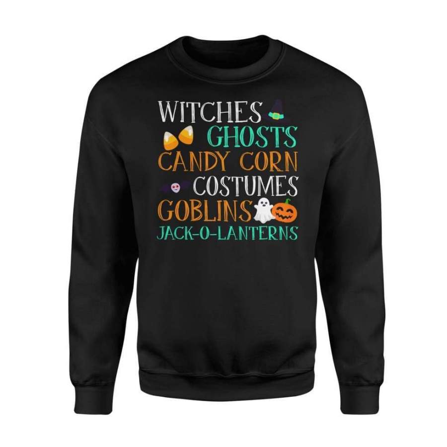 Witches Ghosts Candy Corn Halloween Costume – Standard Fleece Sweatshirt