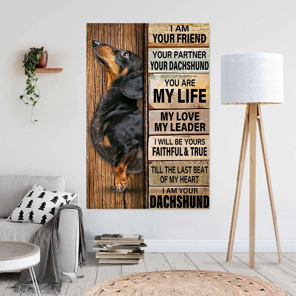 Canvas Painting I Am Your Friend Your Partner Your Dachshund Home Decor Canvas