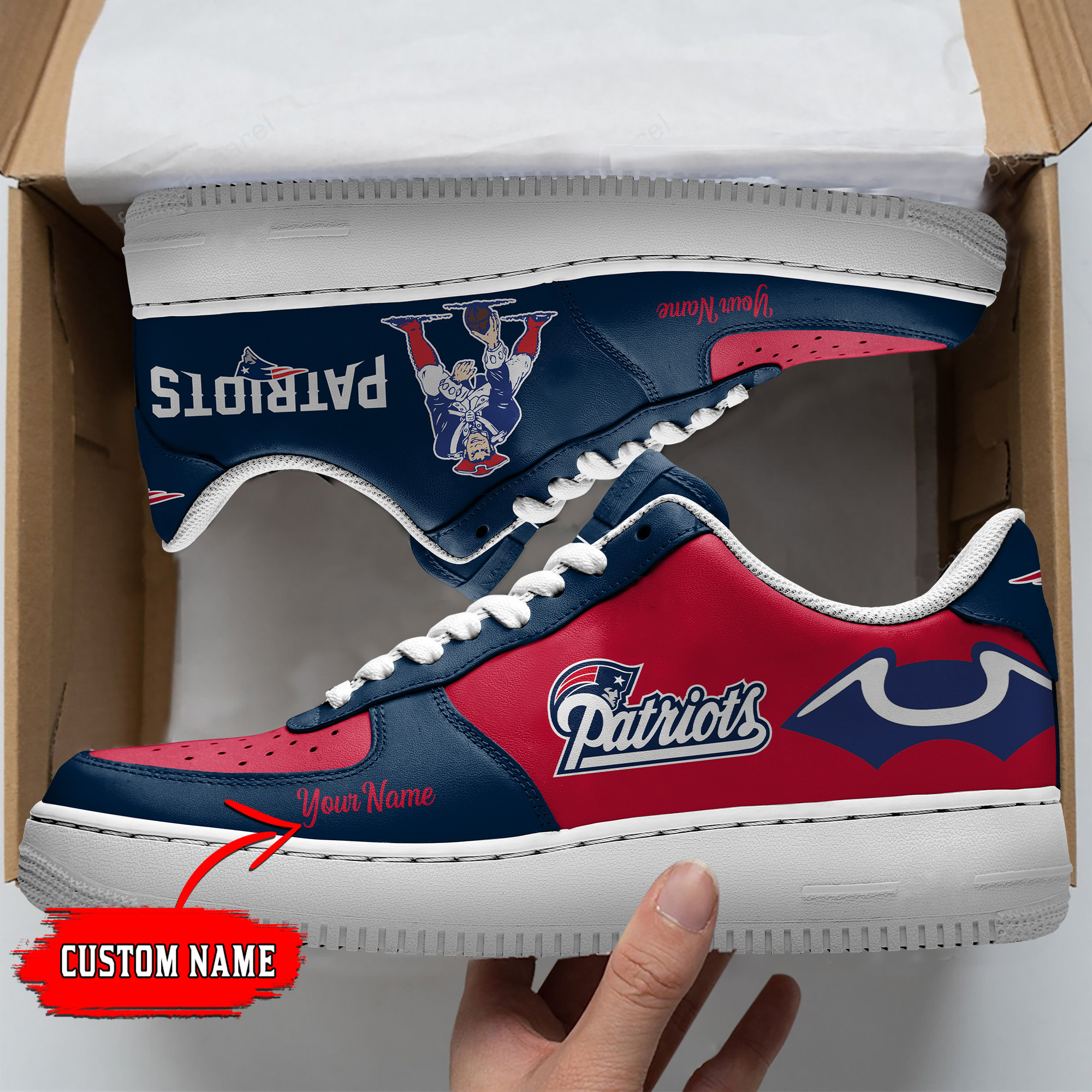 New England Patriots Personalized Af1 Shoes Bg25