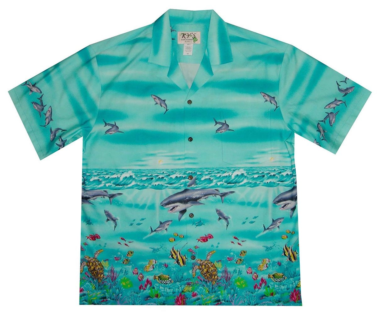 Shark Storm Bluehawaiian Shirt Made In Hawaii, Summer Shirt, Beach Shirts