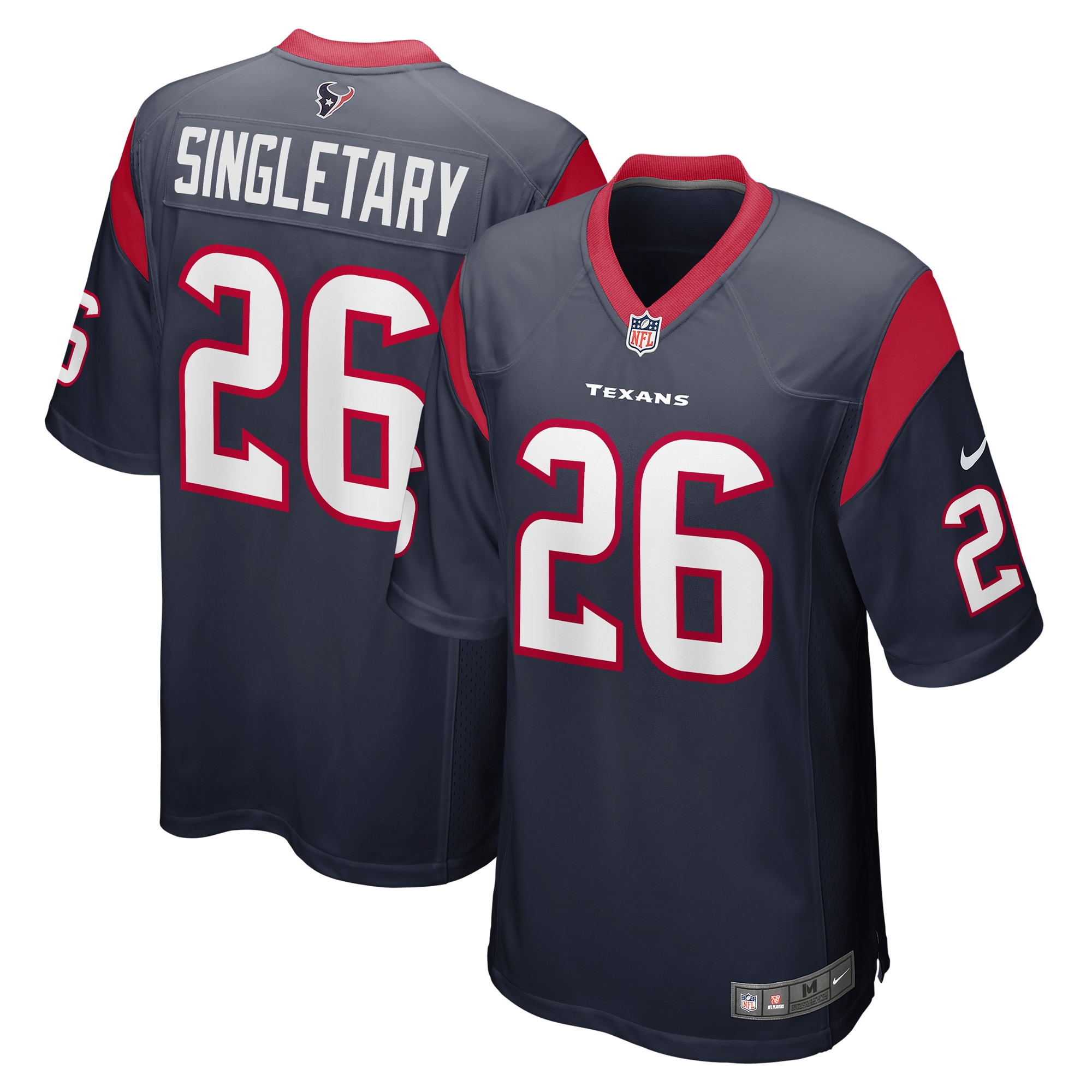 Men’s Houston Texans Devin Singletary Navy Team Game Jersey