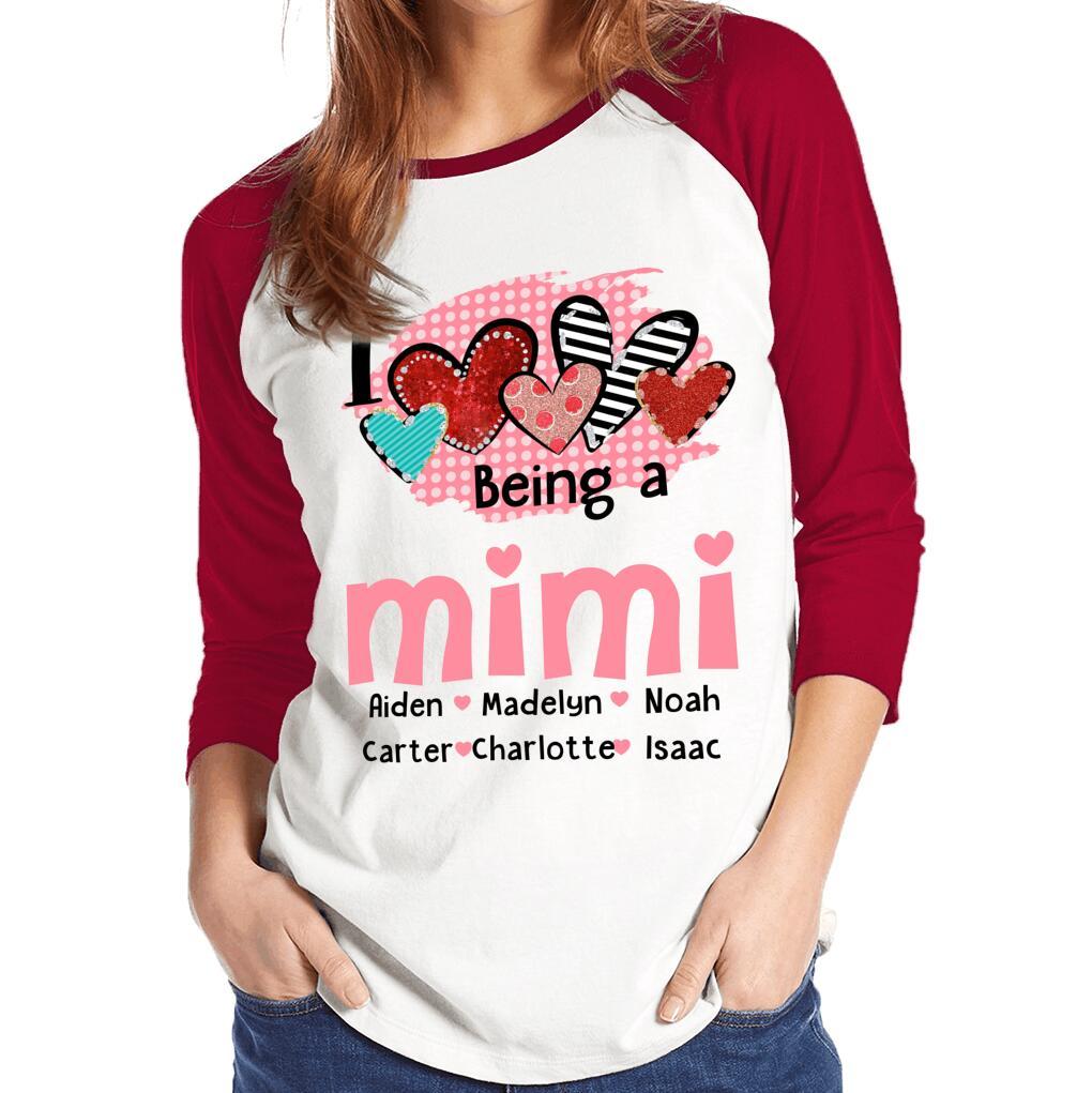 Custom Valentine I love being a Mimi Front Printed T-Shirt