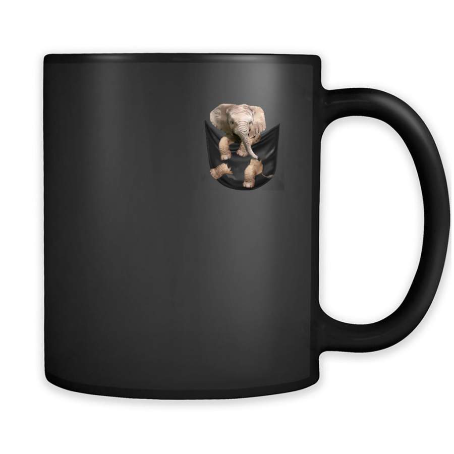 In Pocket, Elephant In Pocket – Full-Wrap Coffee Black Mug