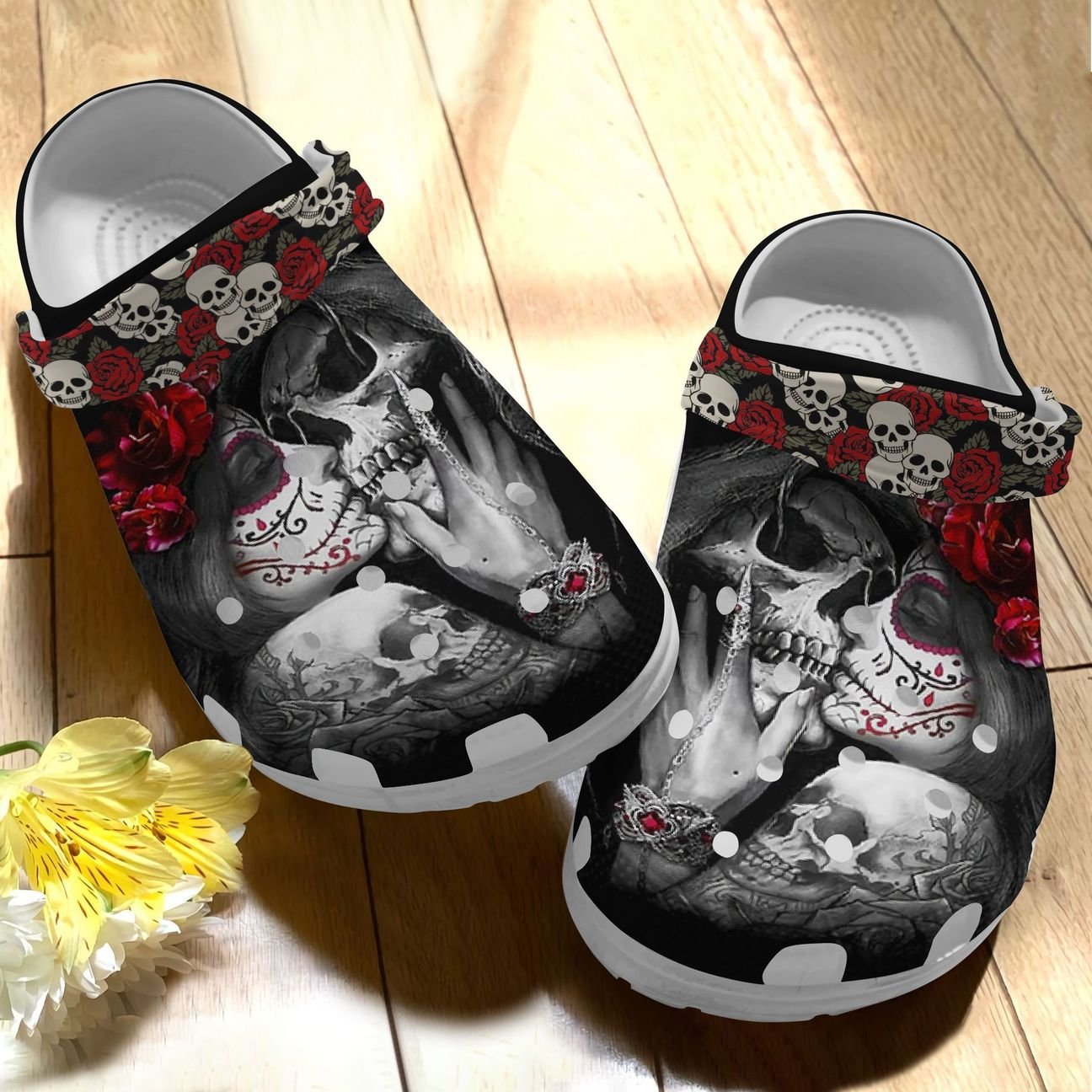 Skull Personalize Clog, Custom Name, Text, Fashion Style For Women, Men, Kid, Print 3D The Lovers