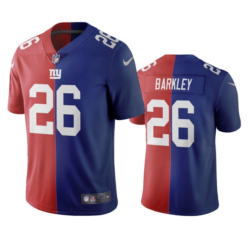 New York Giants Saquon Barkley Vapor Limited Red Royal Two Tone Mens Jersey