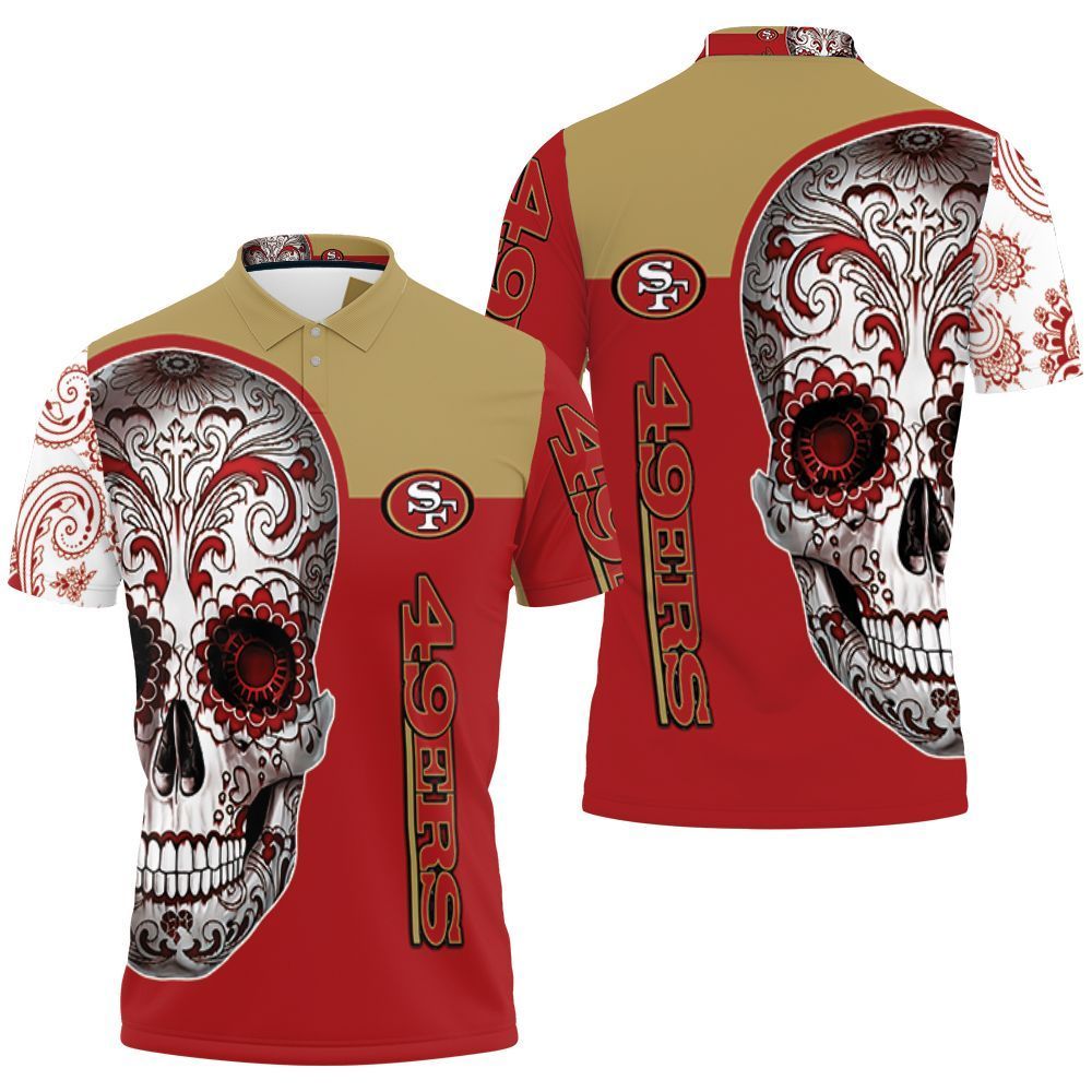 Hoodie San Francisco 49Ers Sugar Skull Fan 3D Polo Shirt, Jersey