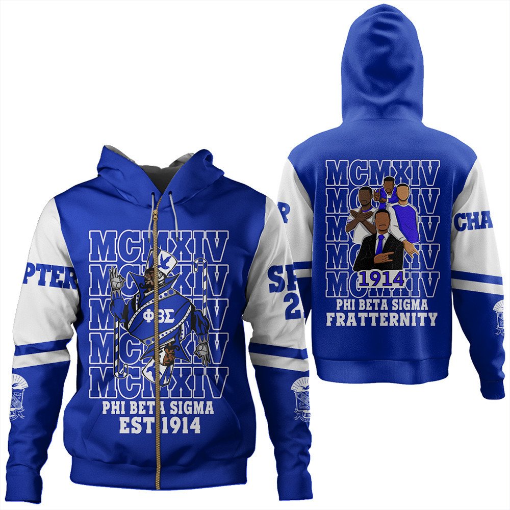 Fraternity Hoodie – Personalized Phi Beta Sigma Mcm Style Zip Hoodie