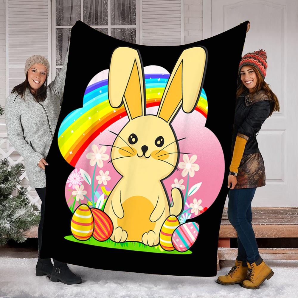 Custom Blanket Easter Egg & Bunny Cute Blanket – Fleece Blanket