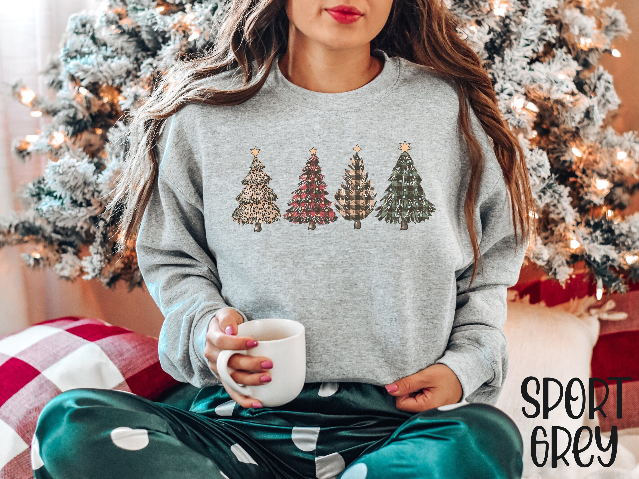 Christmas Sweatshirt for Women, Christmas Tree Sweater, Christmas Shirt, Christmas Crewneck Sweater, Christmas Sweater, Winter Crewneck