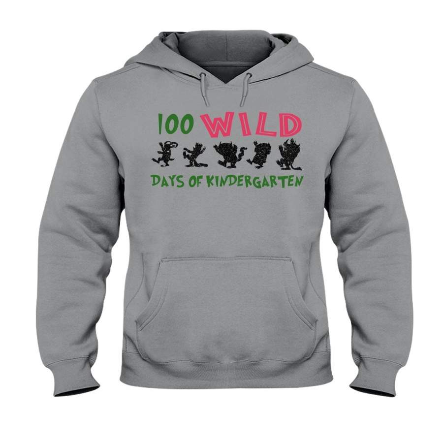 100 Wild Days Of Kindergarten For Animal Lovers Hoodie